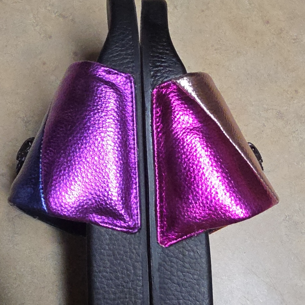 Kurt Geiger Metallic Rainbow Slide Sandals FIRM!! EURO 39..Great Used Condition - Picture 6 of 7